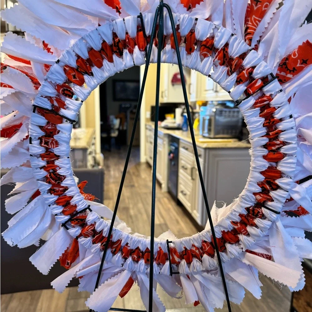 Festive Orange and White Holiday Wreath